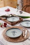 Hermia NPMOD21DUS4880795 Juego de Servir Pasteles de Porcelana Verde 4 Piezas